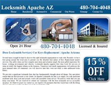 Tablet Screenshot of locksmithapache-az.com